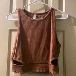 Camel crop top